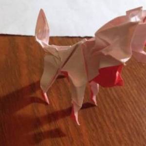 使用折纸折叠立体贵宾犬的方法图解