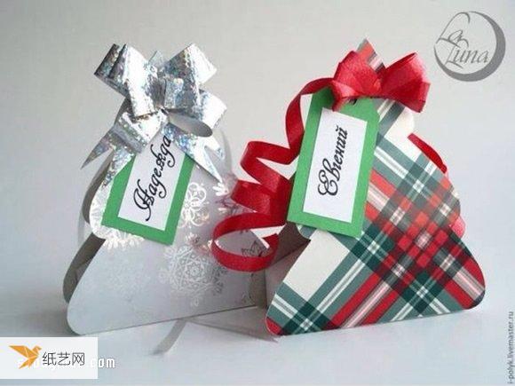 一款特别漂亮的圣诞树包装盒的折叠展开图