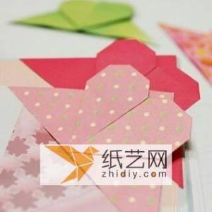 简单的情人节爱心折纸书签制作教程