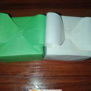 简单的手工折纸礼盒是如何进行折叠和制作的 带蝴蝶结的折纸盒子做法