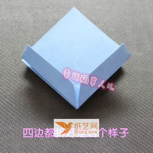 蝴蝶结-正方形折纸 折 第9步