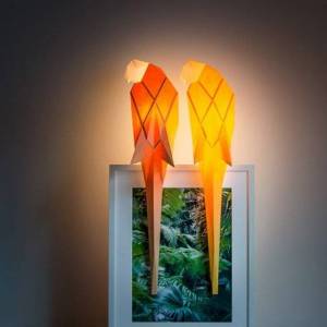 受到折纸艺术的启发 自己组装纸糊动物灯具