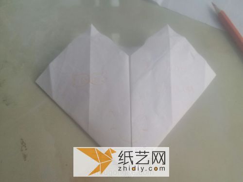 简单的心形，折纸法。 第6步