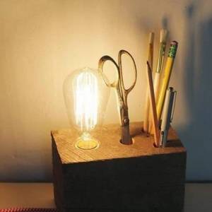 自己使用木头制作个性原木台灯的做法方法