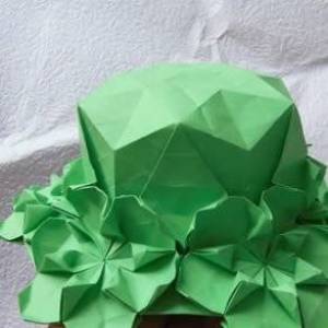 使用折纸折叠漂亮草帽子的方法图解