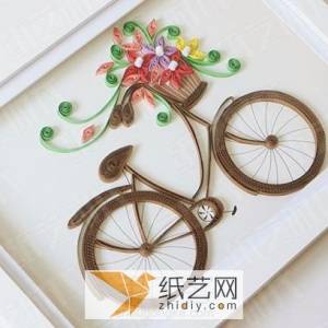 衍纸自行车装饰画的教师节礼物