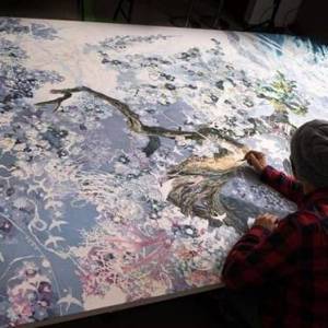 三年半的坚持 日本艺术家绘制的巨幅画作