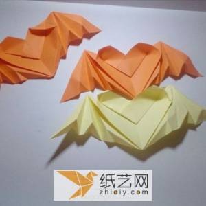 520情人节手工立体带翅膀的折纸心图解教程