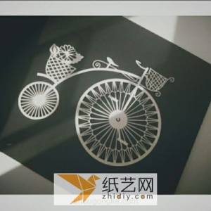 小清新纸雕工艺自行车装饰画制作教程