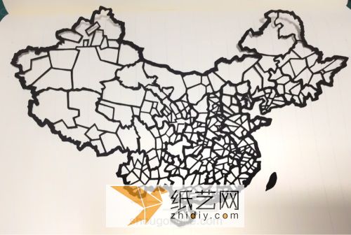 中国地图剪纸教程 第13步