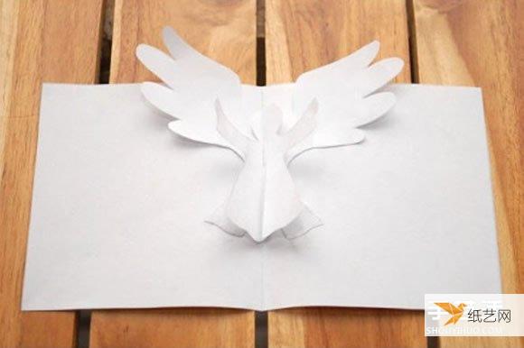 使用A4纸制作创意立体天使贺卡的方法制作教程