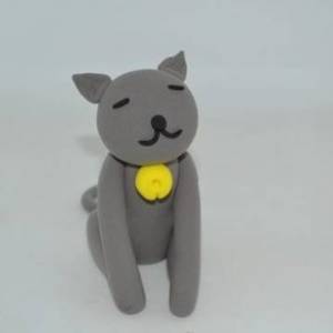 使用超轻粘土制作个性灰猫咪的手工图解教程