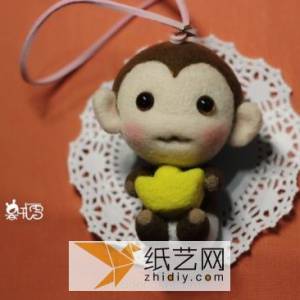 猴年手工吉祥物羊毛毡小猴子的制作教程 新年礼物的黄金小猴子奉上