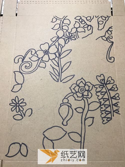 原创纸盒立体线描秘密花园-小米老师 第9步