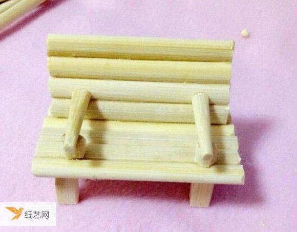 收集一次性筷子手工制作带扶手的椅子的方法图解