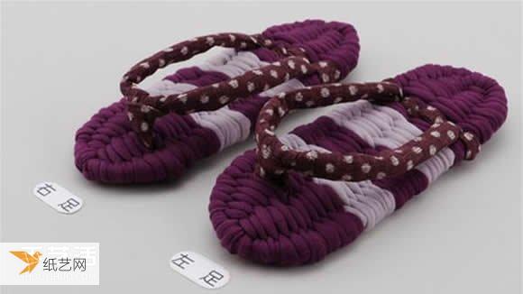 使用布条编织人字拖鞋的主要步骤图解