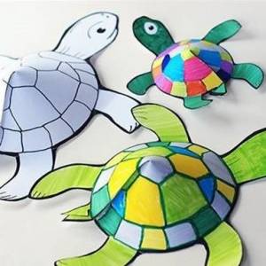 幼儿手工制作立体乌龟剪纸教程图解