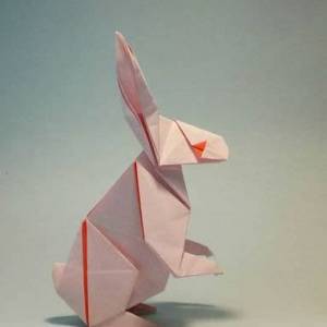 手工折叠站立兔子的方法图解教程