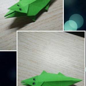 儿童手工折纸大全中折纸小鳄鱼的制作方法教程