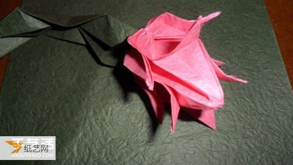 折纸圣诞仙人掌—蟹爪兰的折纸方法图解教程