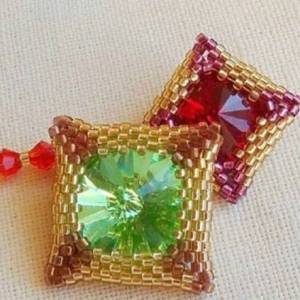 个性的方形串珠宝石饰品手工制作方法教程