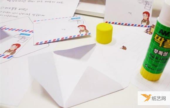 普通信封的折叠方法图解 常见的信封展开图片模板