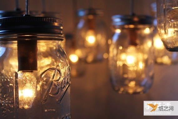 玻璃罐废物利用制作圣诞节浪漫情调灯具的方法