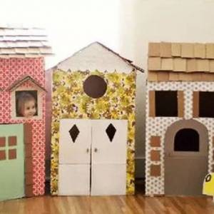 利用废旧纸箱制作特别儿童玩具小屋的方法教程
