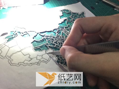 中国地图剪纸教程 第9步
