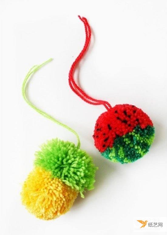 手工制作个性可爱的毛线球小挂件方法教程