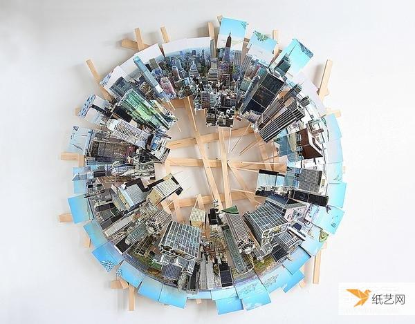 立体城市纸雕艺术 把多张照片拼接成全景组图图片