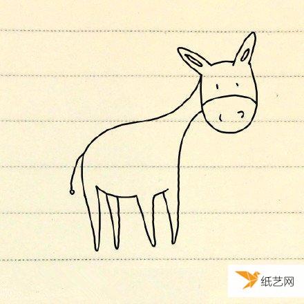 看起来很可爱的小毛驴简笔画绘制方法教程