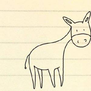 看起来很可爱的小毛驴简笔画绘制方法教程