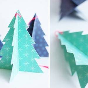 自己动手制作的个性卡纸圣诞树挂件的方法教程