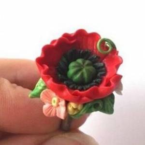 使用软陶制作的个性花朵戒指制作方法教程