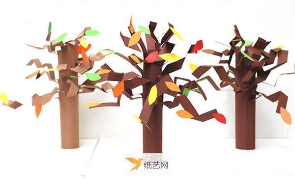 幼儿园小朋友手工制作的立体大树