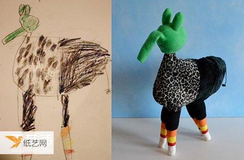 让孩子的想象变成现实 一张有创意的手工涂鸦玩偶图片