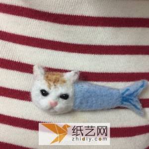 很搞笑的羊毛毡小猫胸针DIY制作教程