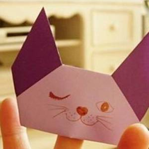 折纸猫咪手偶的制作方法图解
