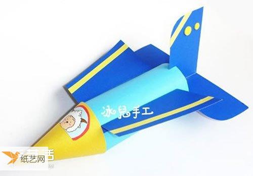 使用卫生纸筒制作简单飞机模型的过程
