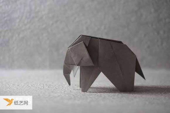 比较复杂的使用折纸折叠大象的步骤图解和实拍教程