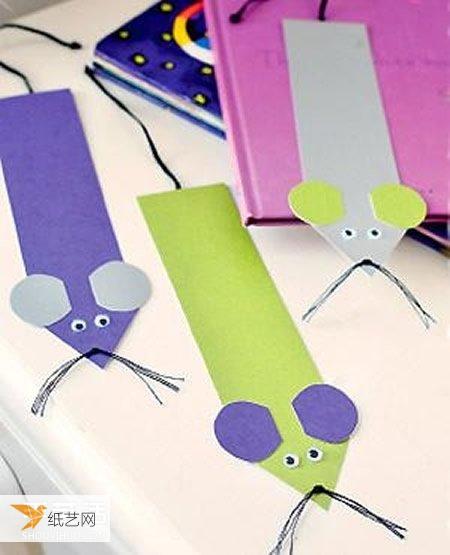 使用卡纸制作幼儿老鼠书签的手工制作方式