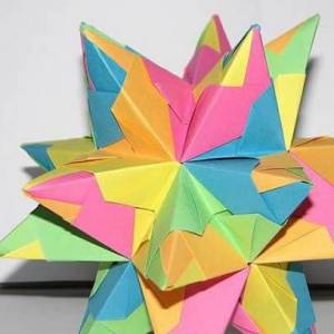 立体纸星星花球的折法图解