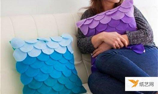 自己制作个性渐变色的家居拼布抱枕作品