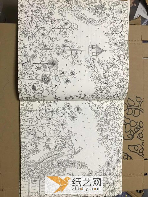 原创纸盒立体线描秘密花园-小米老师 第3步
