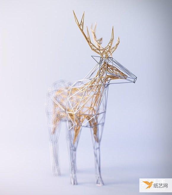 手工制作的“金包银”铁丝雕塑 缠绕出动物的优雅灵魂