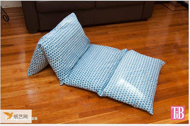 可以平躺也可以靠的长形个性布艺懒人沙发