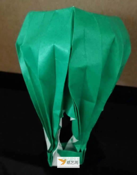 使用简单的折纸折出热气球的方法过程