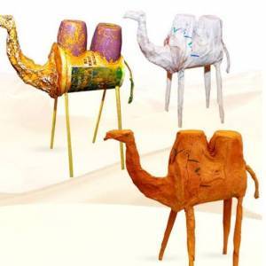 酸奶瓶和吸管变废为宝手工制作骆驼模型