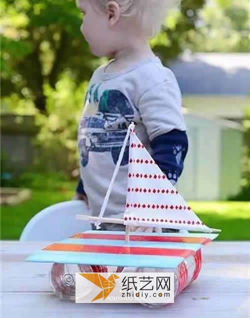矿泉水瓶变废为宝DIY小帆船玩具的教程